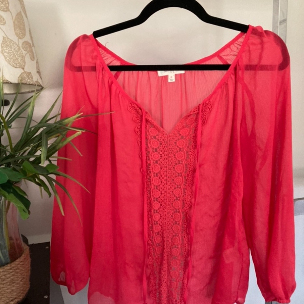 Red/Hot pink Blouse